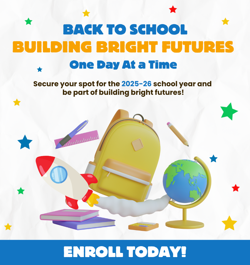 back to school enroll today ad.
